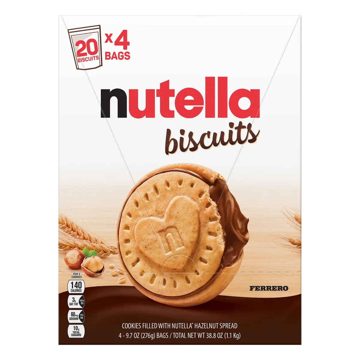Biscoitos de Nutella, 275 g, pacote com 4 unidades
